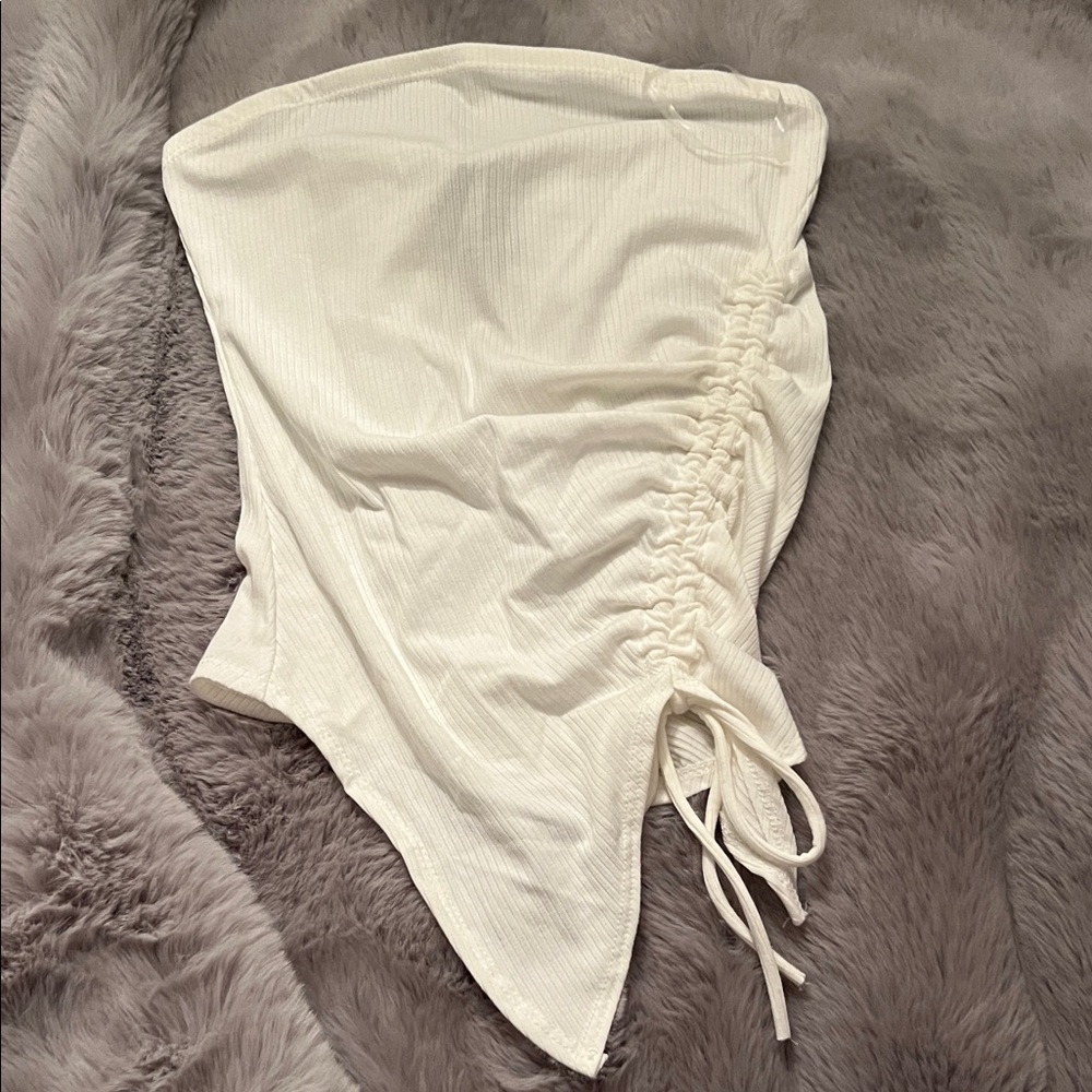 White Ruched Women's Top